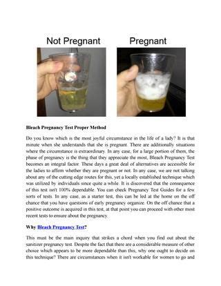 positive negative bleach pregnancy test|Bleach Pregnancy Test – Procedure, Results and Risks.